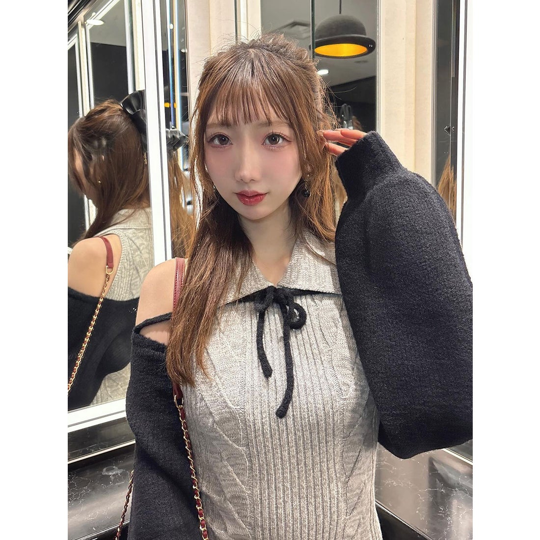 ダーリッチ Darich ショートボレロニットミニワンピース （グレー