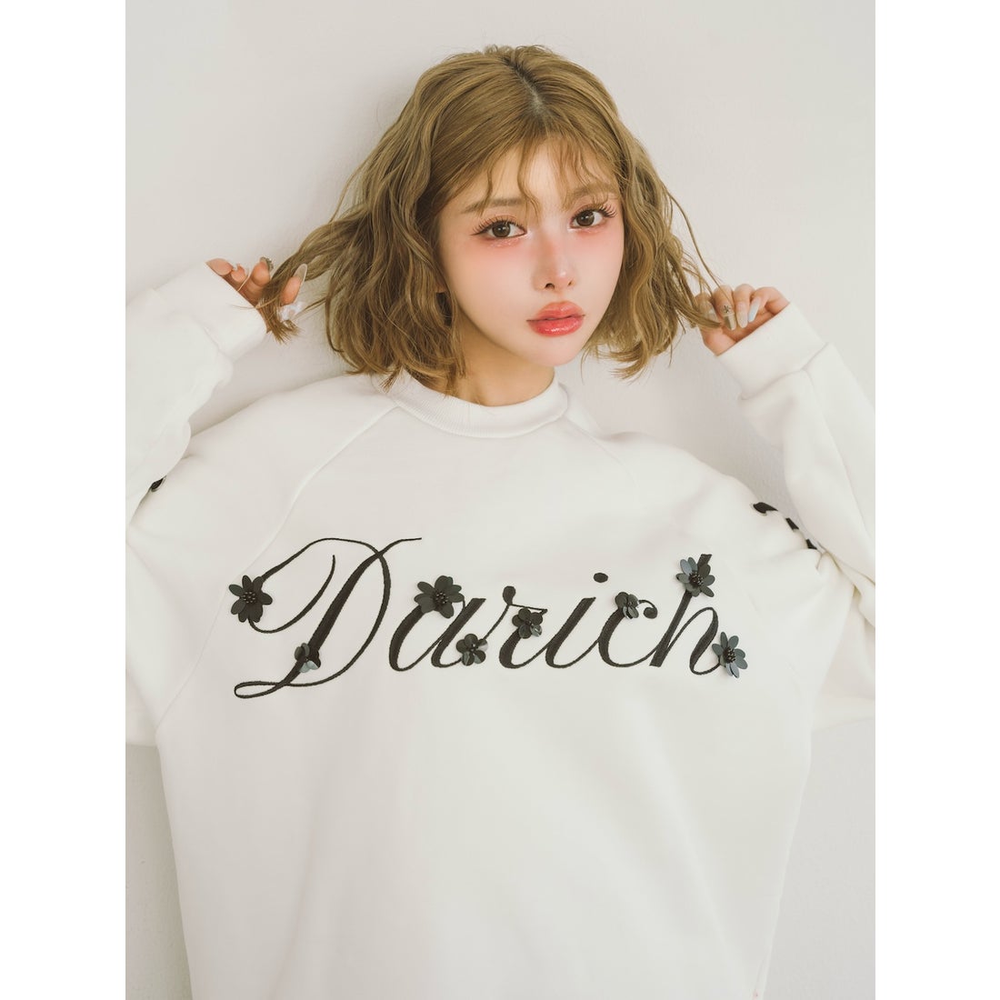 ダーリッチ Darich レースアップロゴスウェットプルオーバー