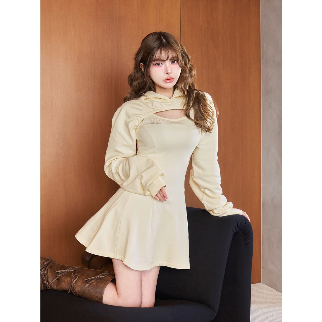ダーリッチ Darich ショートフーディスウェットミニワンピース