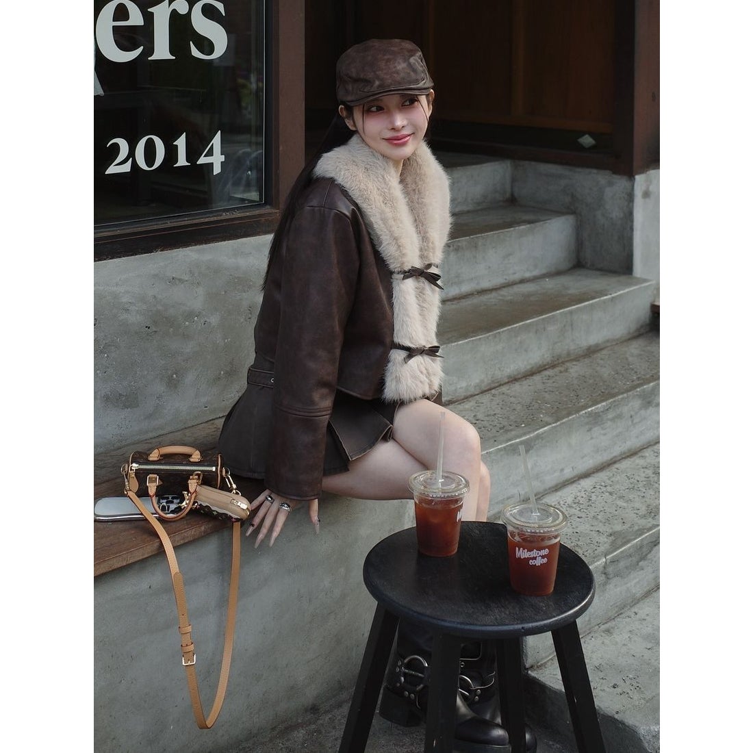 ダーリッチ Darich リボンベルトヴィンテージレザージャケット