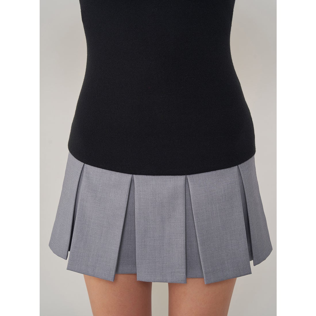 ダーリッチ Darich シャツドッキングニットミニワンピース （ブラック