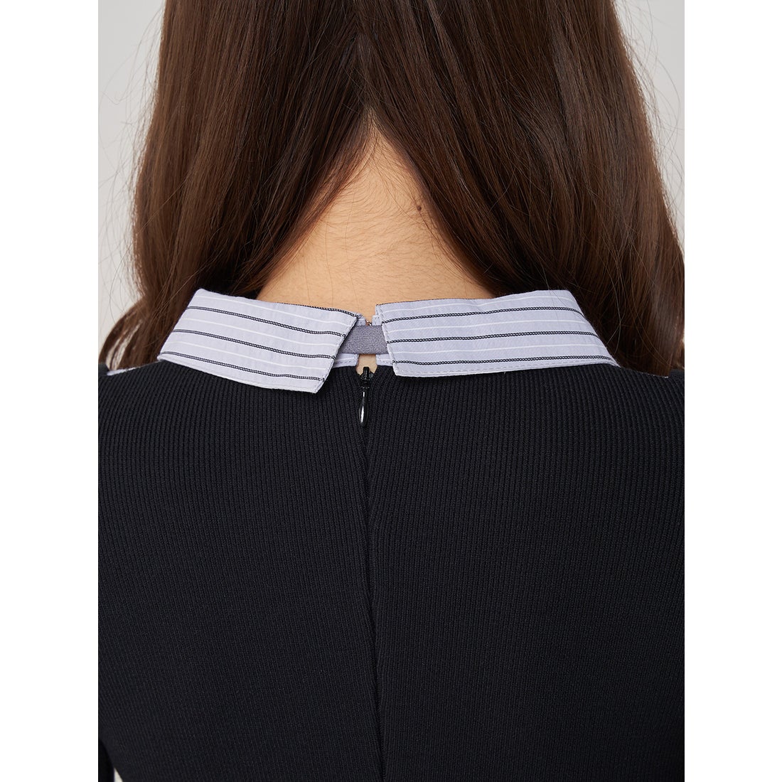 ダーリッチ Darich シャツドッキングニットミニワンピース （ブラック