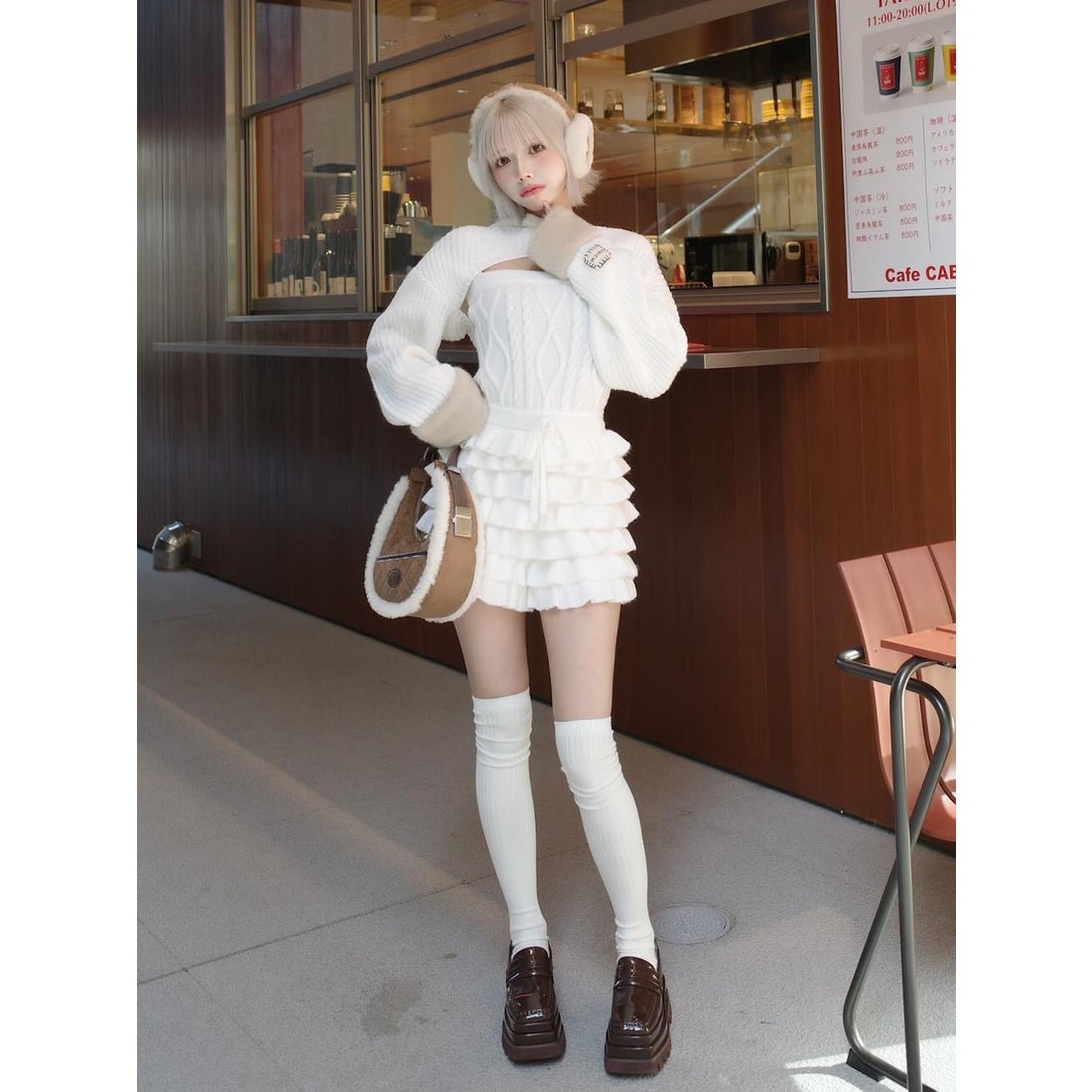 ダーリッチ Darich フリルニットコンビネゾン （ホワイト