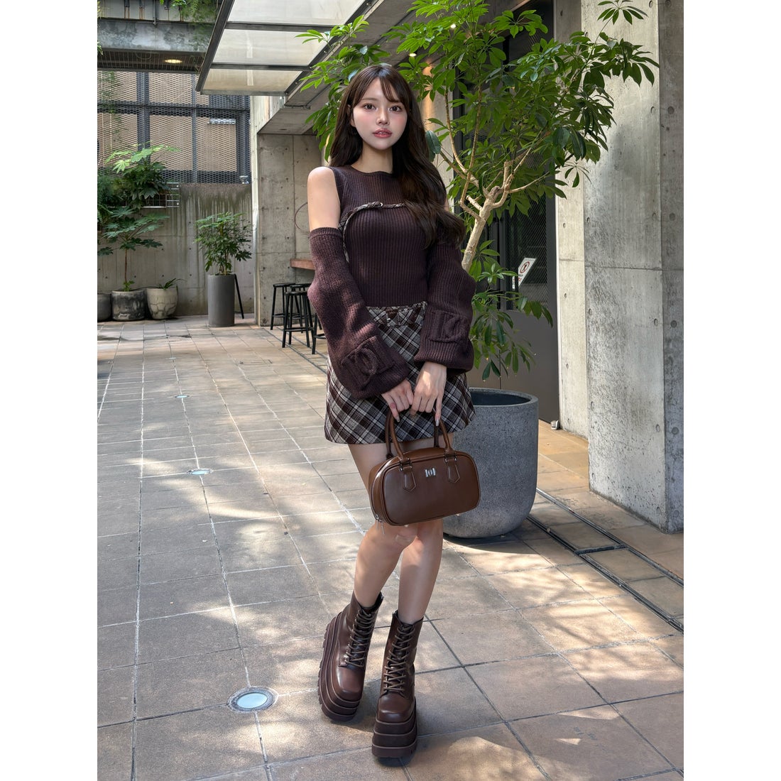 ダーリッチ Darich ドッキングミドルウエストニットミニワンピース