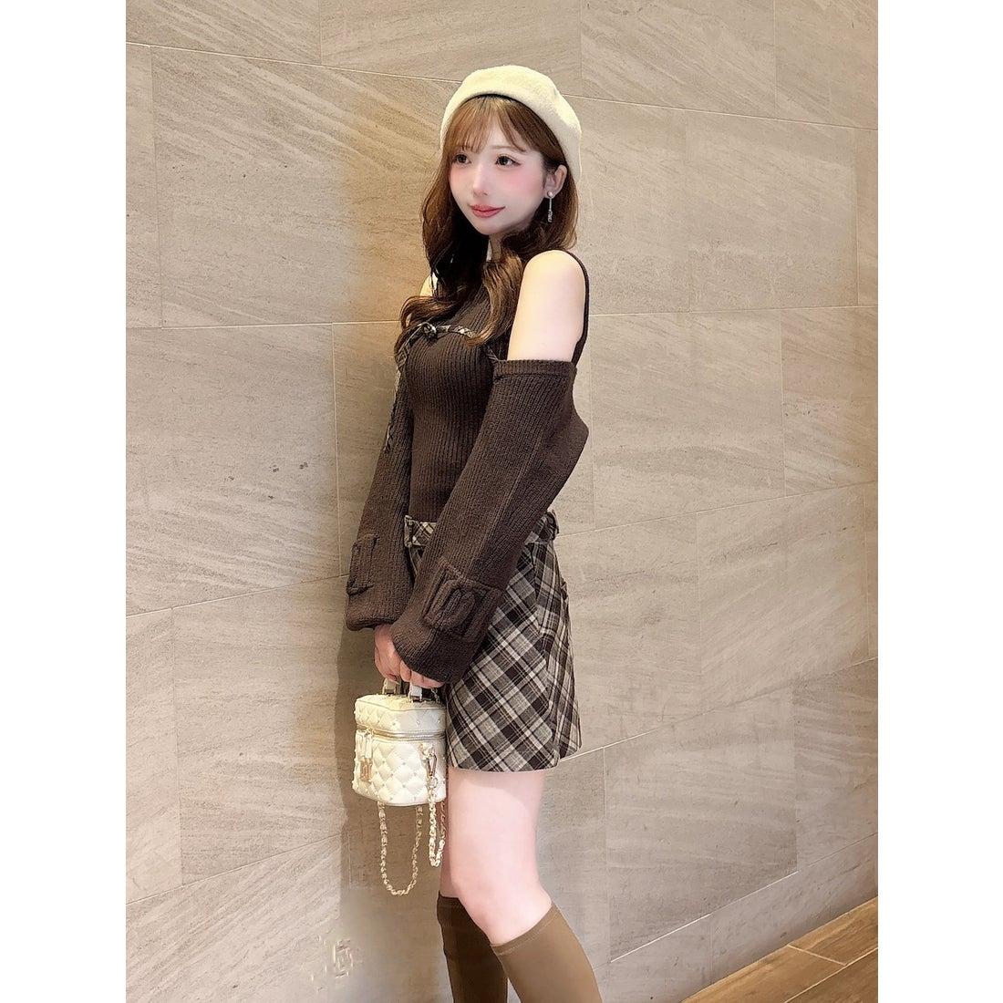 ダーリッチ Darich ドッキングミドルウエストニットミニワンピース