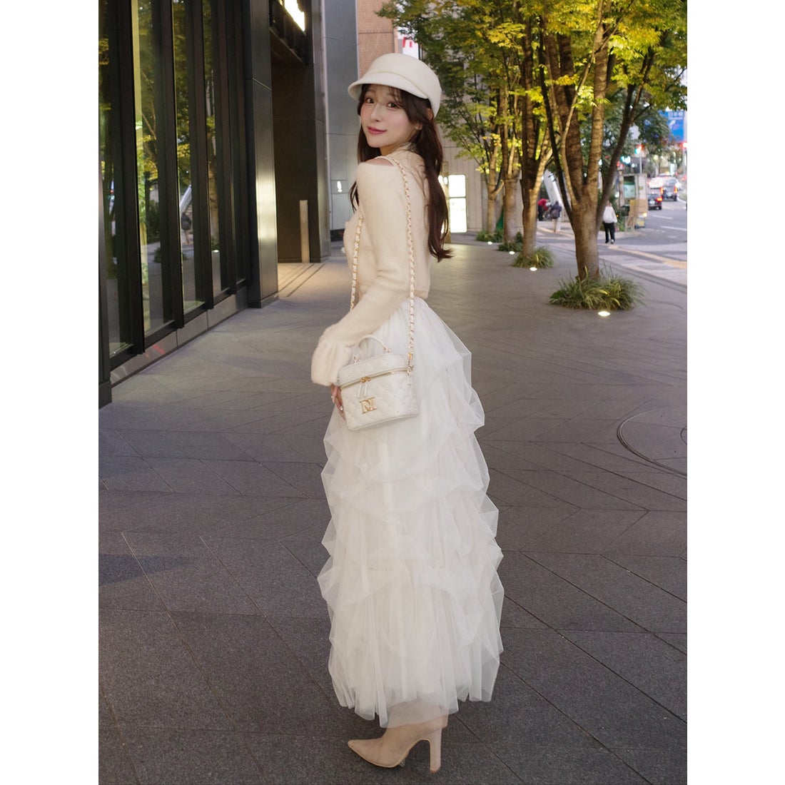 ダーリッチ Darich アンサンブルシャギーニットトップス （ベージュ