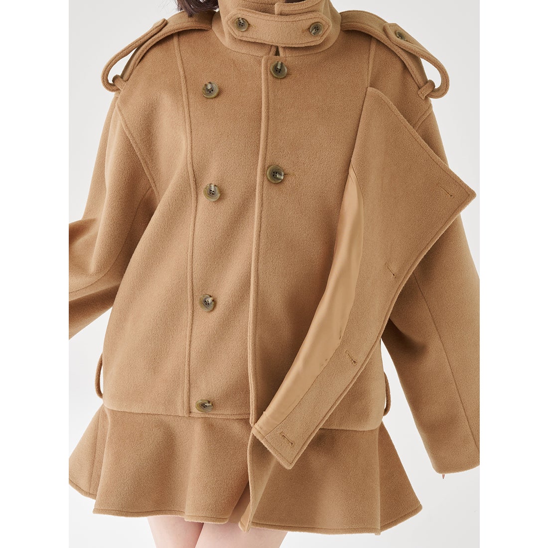 ダーリッチ Darich ドロップショルダージャケットコート （キャメル