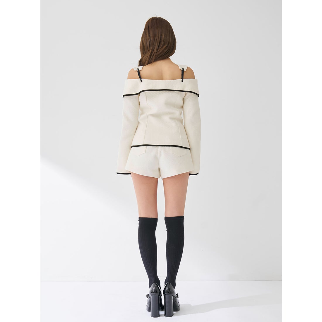 ダーリッチ Darich ボンディングツイードオフショルチュニック