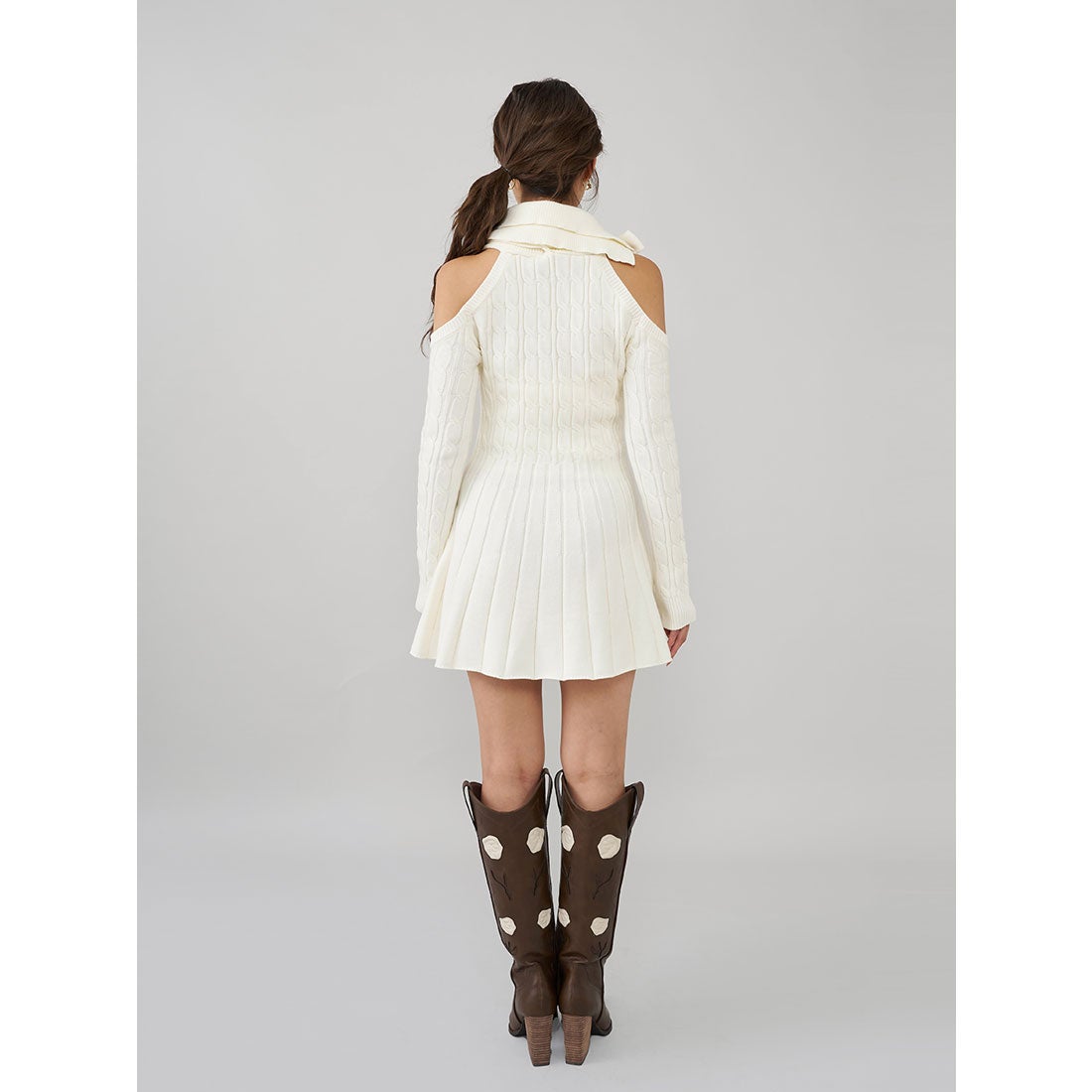 ダーリッチ Darich アメスリフレアニットミニワンピース （ブラウン