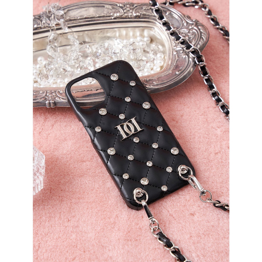 ダーリッチ Darich キルティングビジューiPhoneケース （ブラック