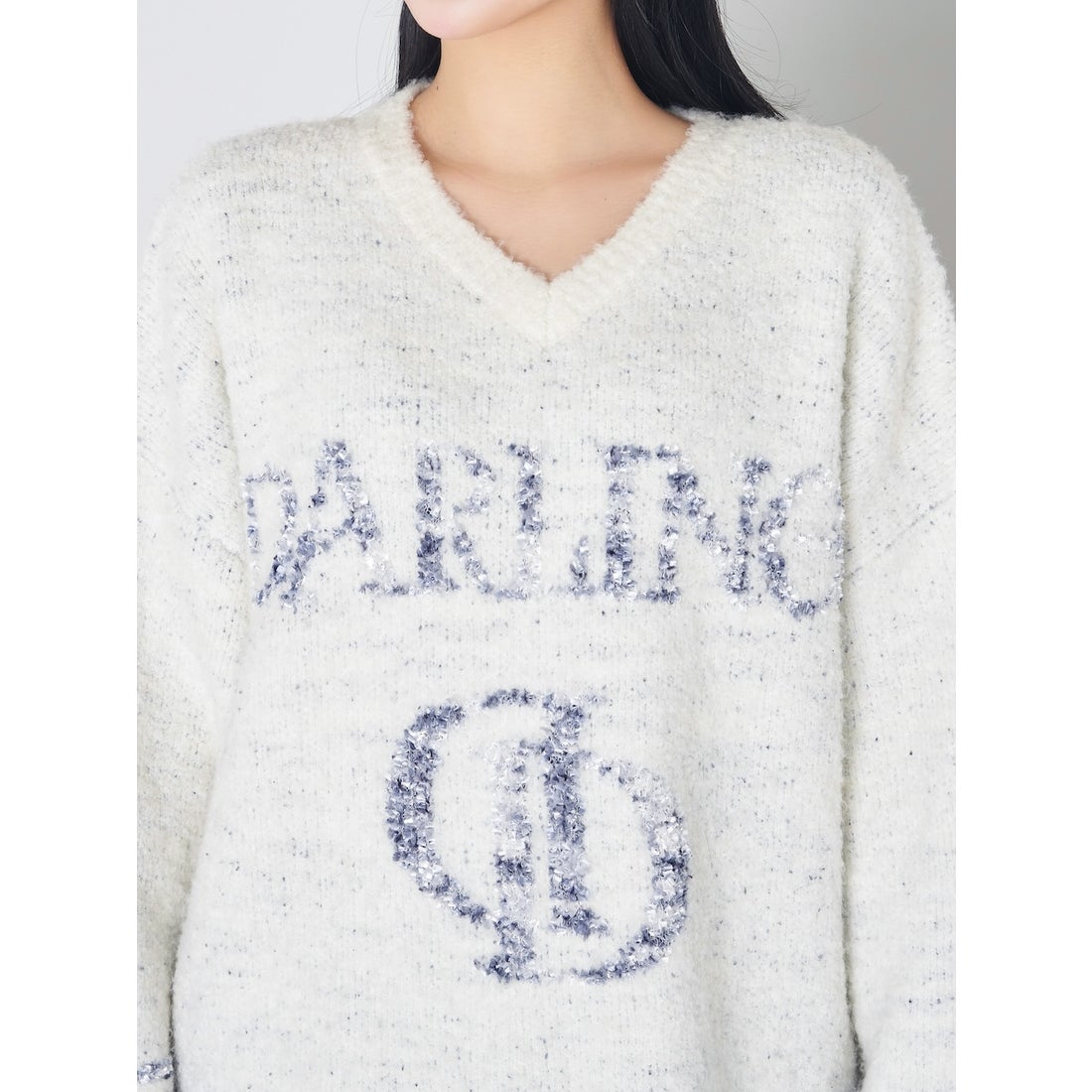 ダーリッチ Darich ミックスカラーロゴニットチュニック （ホワイト