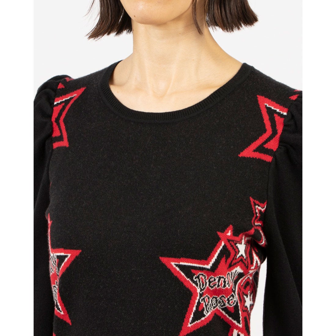 デニーローズ DENNY ROSE スタージャガードニットワンピース （BLACK