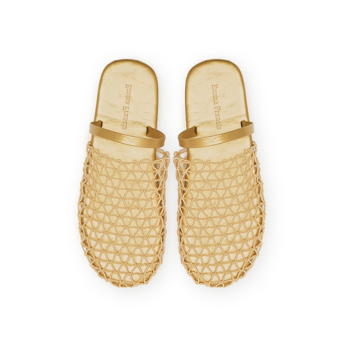 フラット メッシュ編み サンダル （ゴールド メッシュ） -Emma Francis