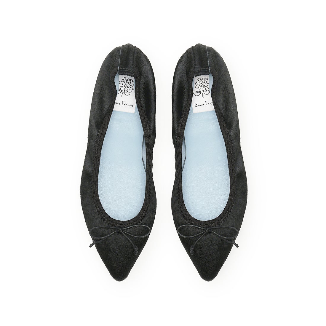 フラットバレエシューズ （ブラック ハラコレザー） -Emma Francis