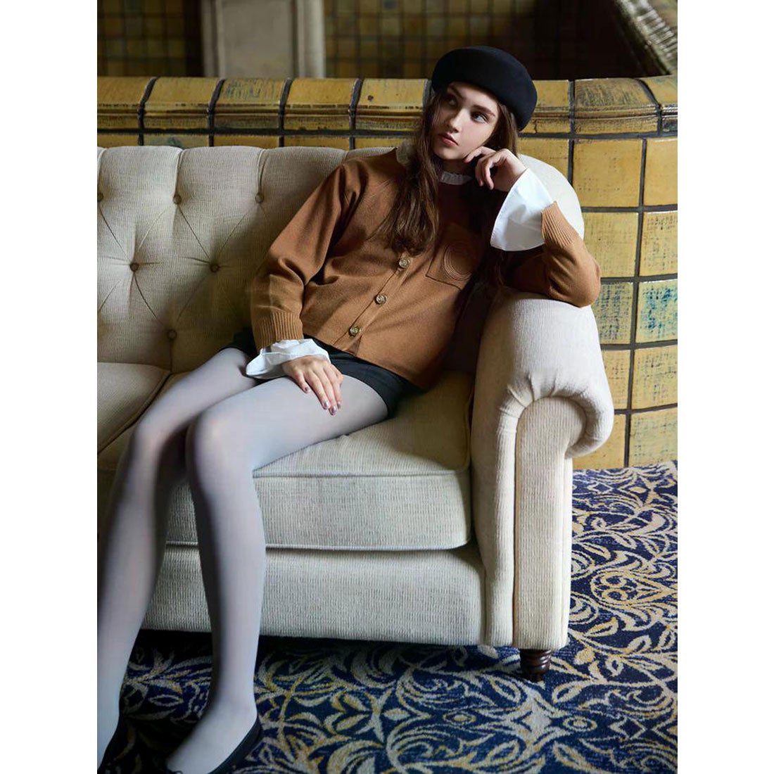 エイミーイストワール EIMY ISTOIRE Attached collar ニット