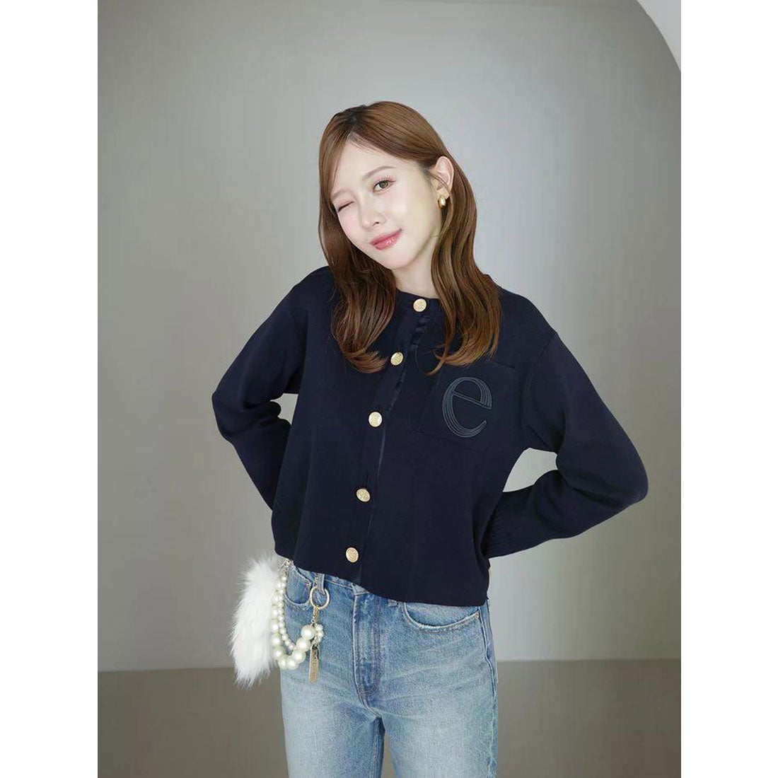 エイミーイストワール EIMY ISTOIRE Attached collar ニット