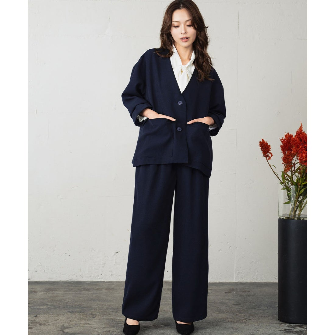 フロリア Flolia 今っぽく、楽ちん体型カバー 抜け感セットアップ