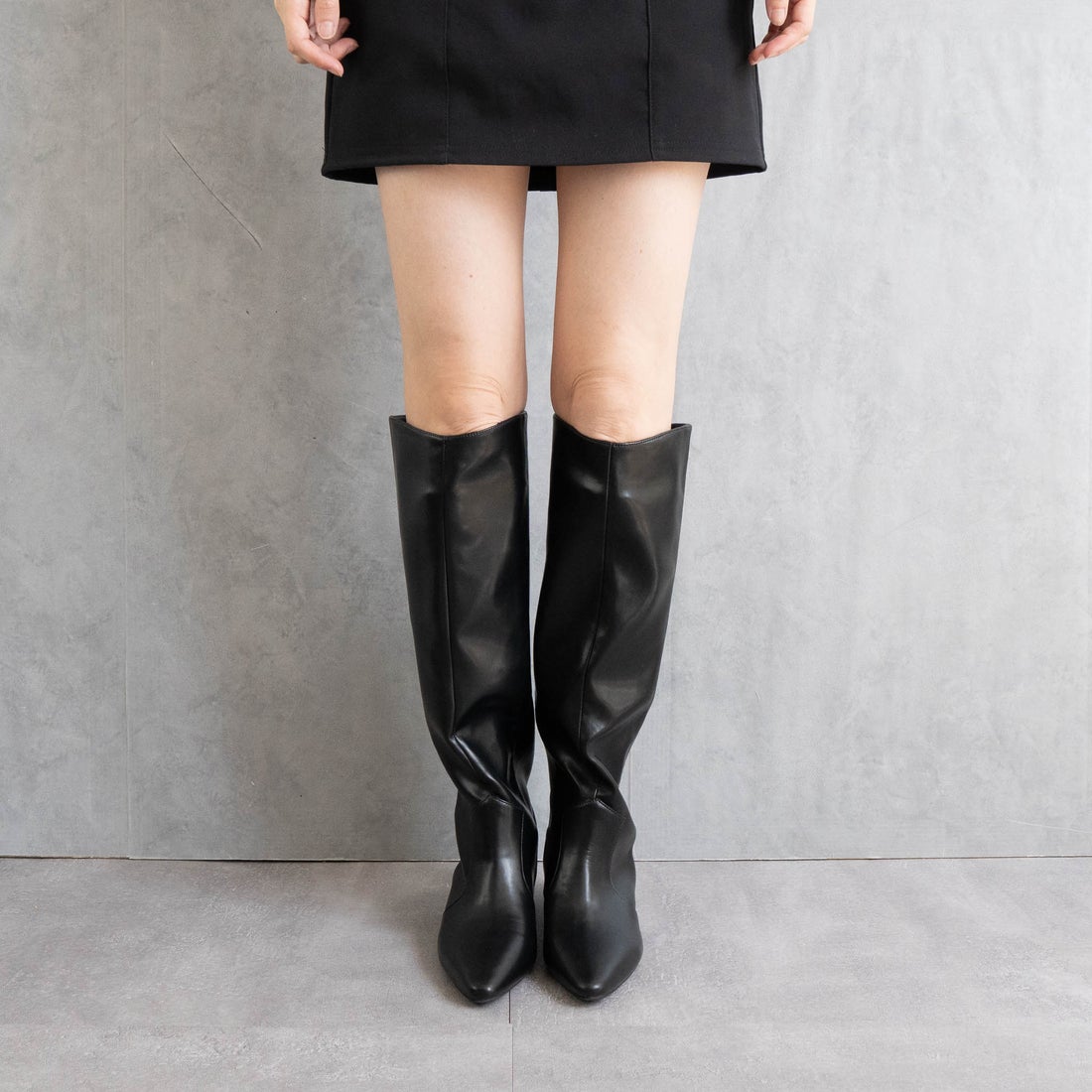 ファビーファビー FABBY FABBY. インヒールワイドシャフトロングブーツ