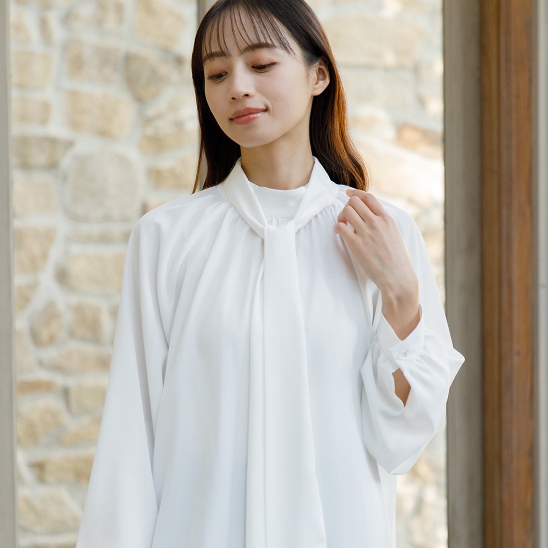 form forma 単品ボウタイ付きブラウス/ウォッシャブル対応/セレモニー