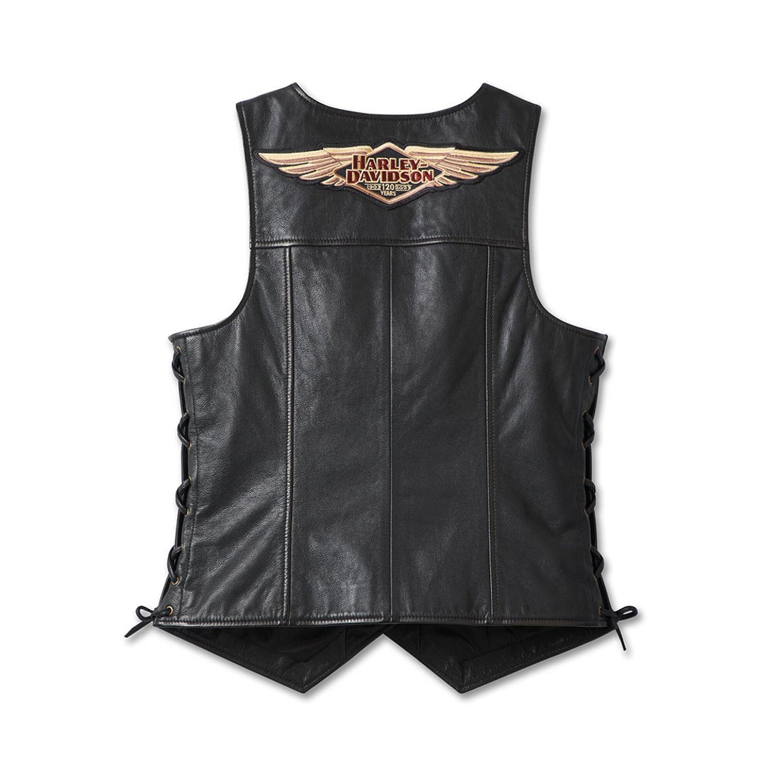 120周年記念サイドレースアップレザーベスト -ハーレーダビッドソン