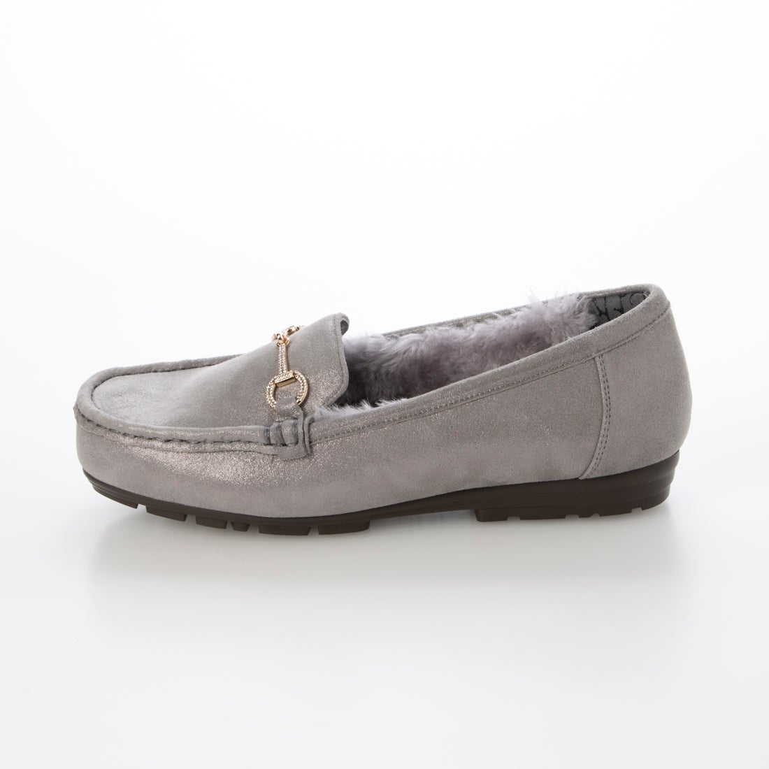 ヒミコ 卑弥呼 ビジュービットふわふわモカシン/641320 （グレー） -靴