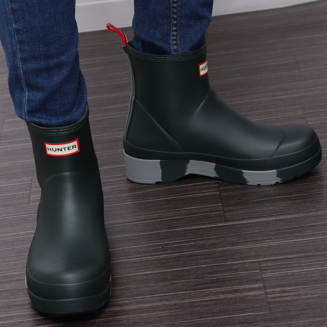 ハンター HUNTER 【メンズ】プレイブーツショート ストライプソール