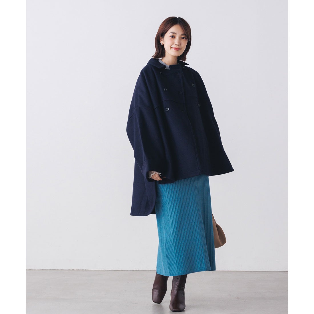 ハンチ hunch ウールライクメルトンポンチョコート l 真冬 防寒 重ね着