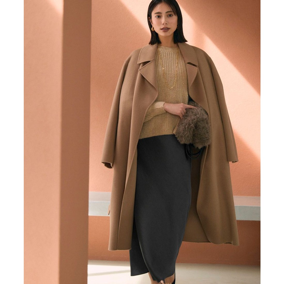 アイシービー ICB WoolRever ロングコート （ブルーグレー系