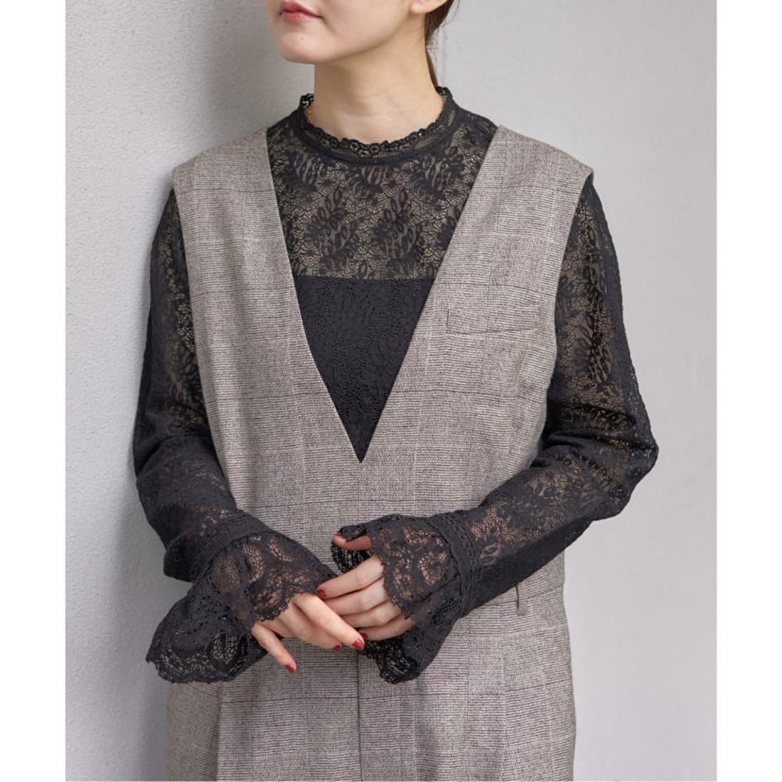 イエナ IENA リーフレースブラウス （ブラック） - ファッション通販