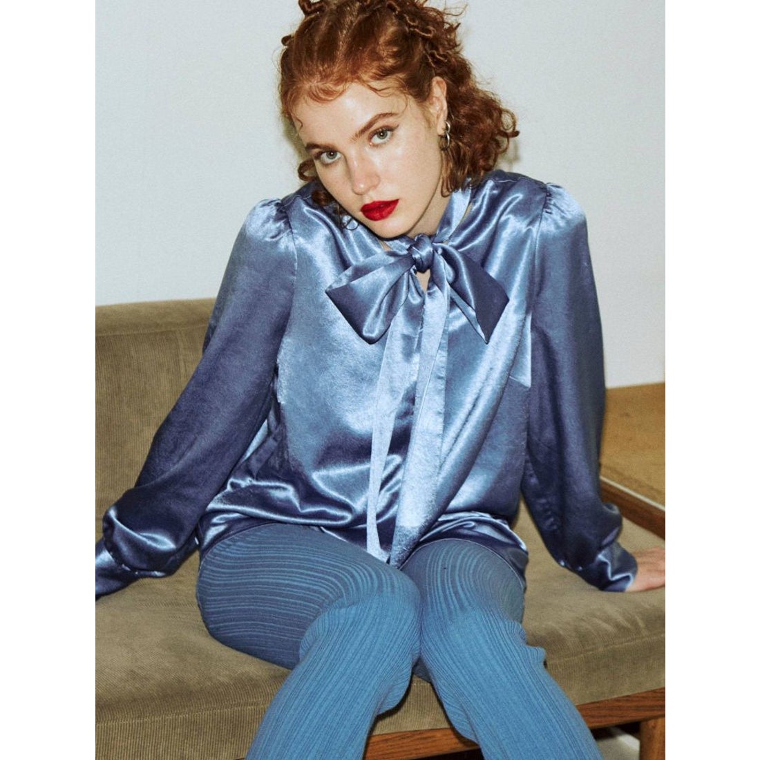 jouetie BIGリボンタイブラウス（ブルー） -靴＆ファッション通販