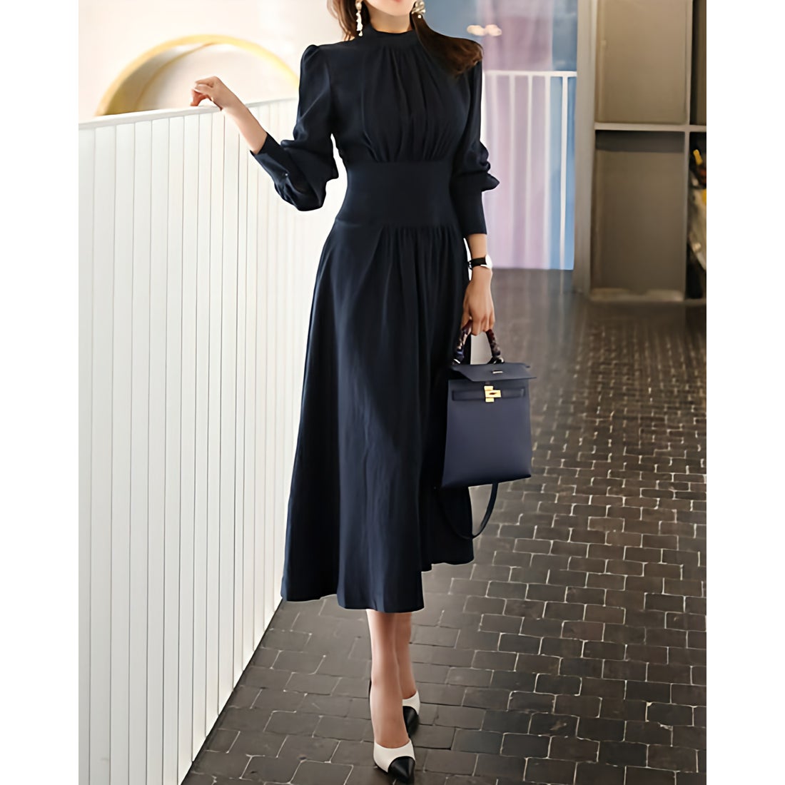 リリーオブバリー Lily of Valley パフスリーブ ハイネック タック