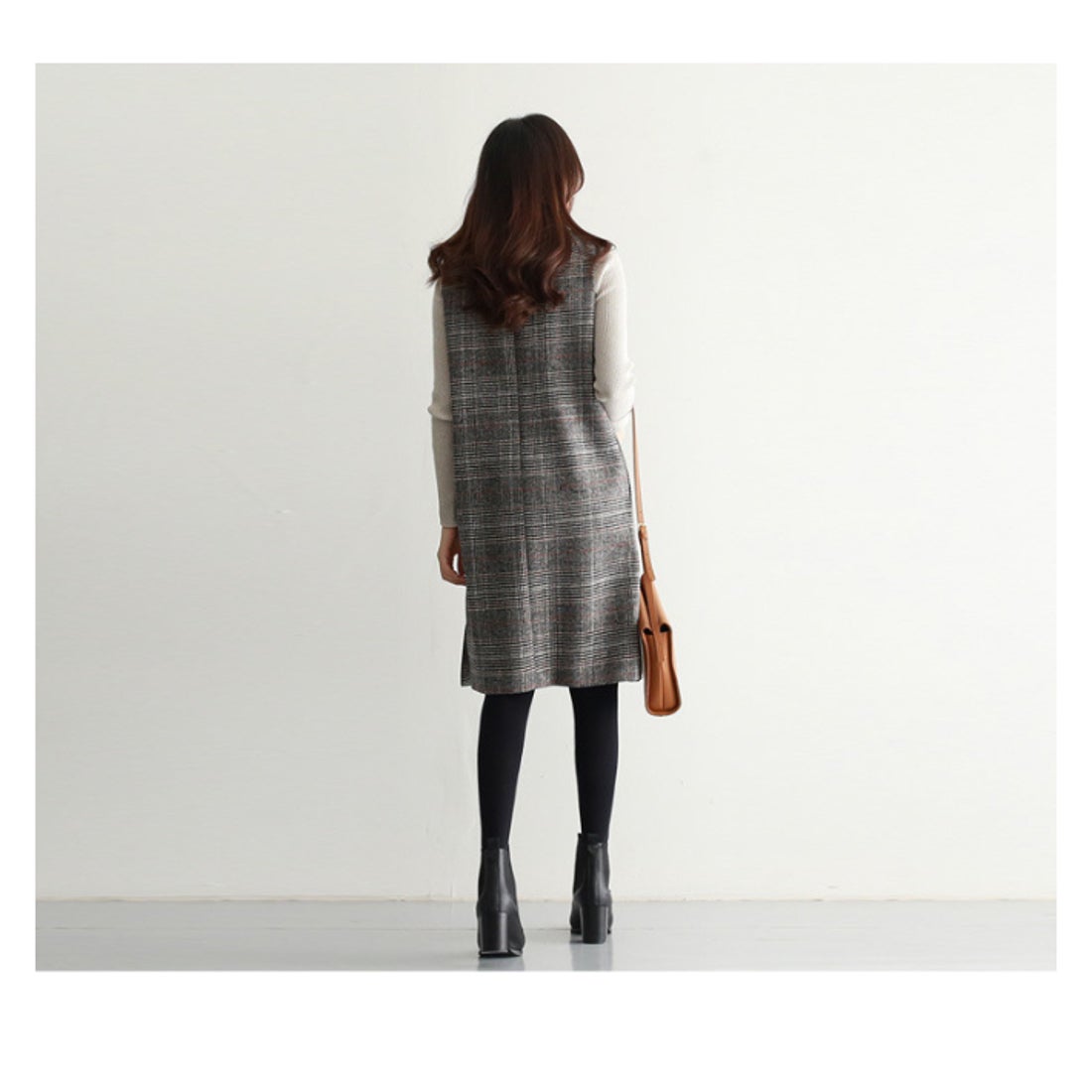 リリーオブバリー Lily of Valley チェック柄 膝丈 ワンピース Vネック