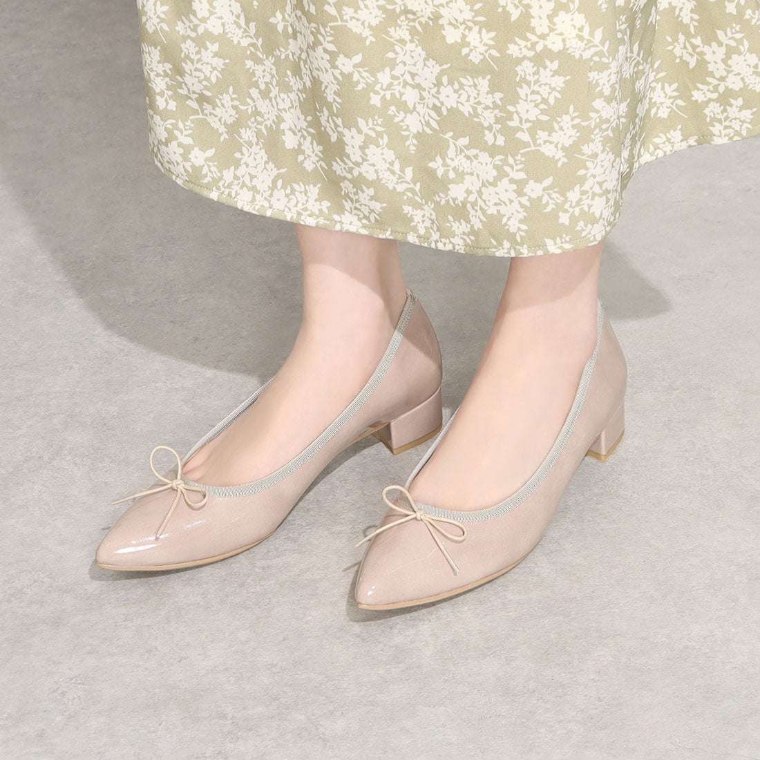 レイン対応】ポインテッドトゥヒールバレエシューズ(RB9401A