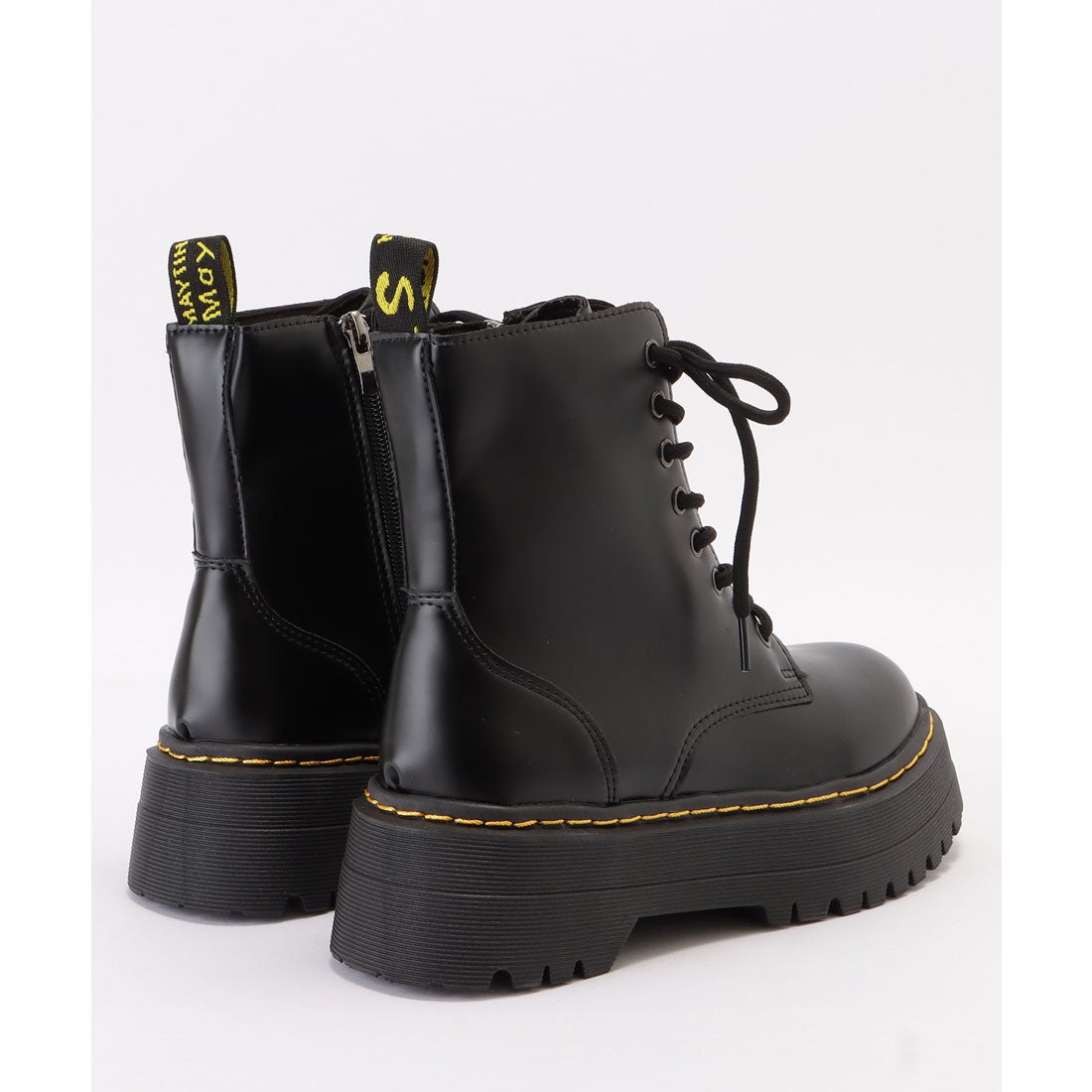 レースレディース Lace Ladies ステッチデザインレザー調レースアップ