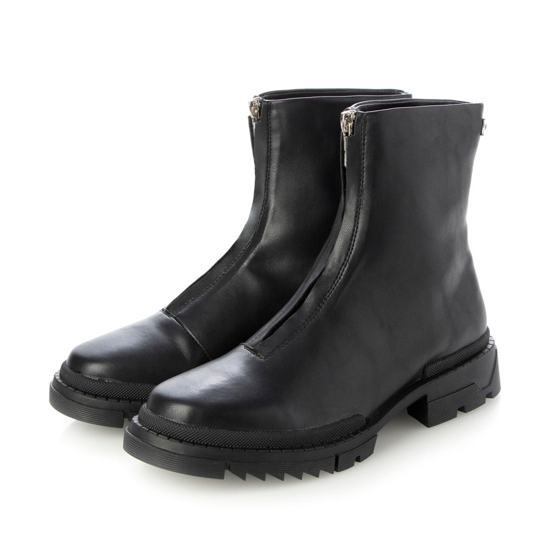 Pictor /ピクトル（Black）フロントジップアンクルブーツ -Lucida