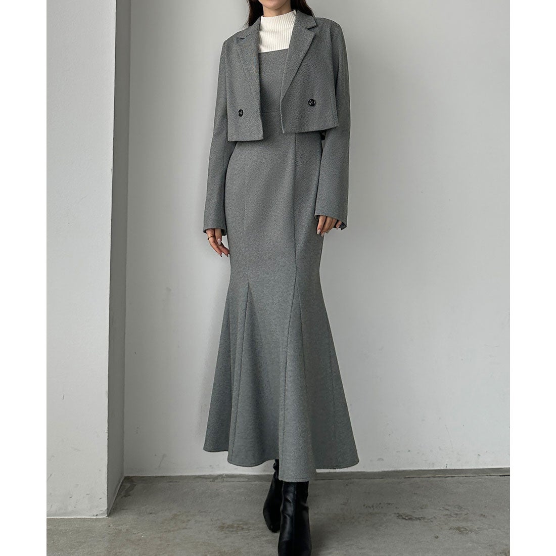 ルエレ Louere Louere ヘリンボーンショートジャケット＆マーメイド