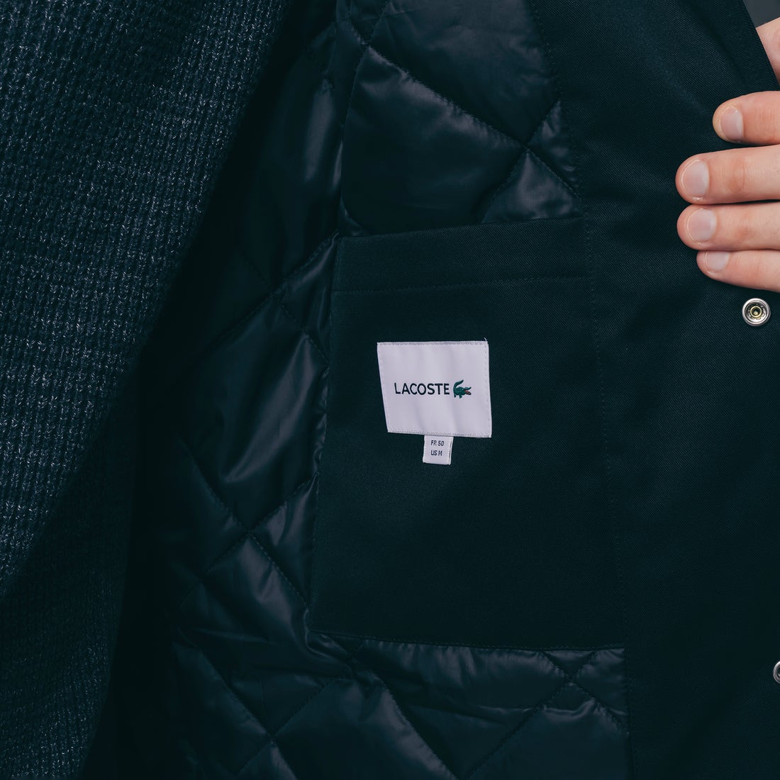 ラコステ LACOSTE フード付きコーチジャケット （ダークグリーン