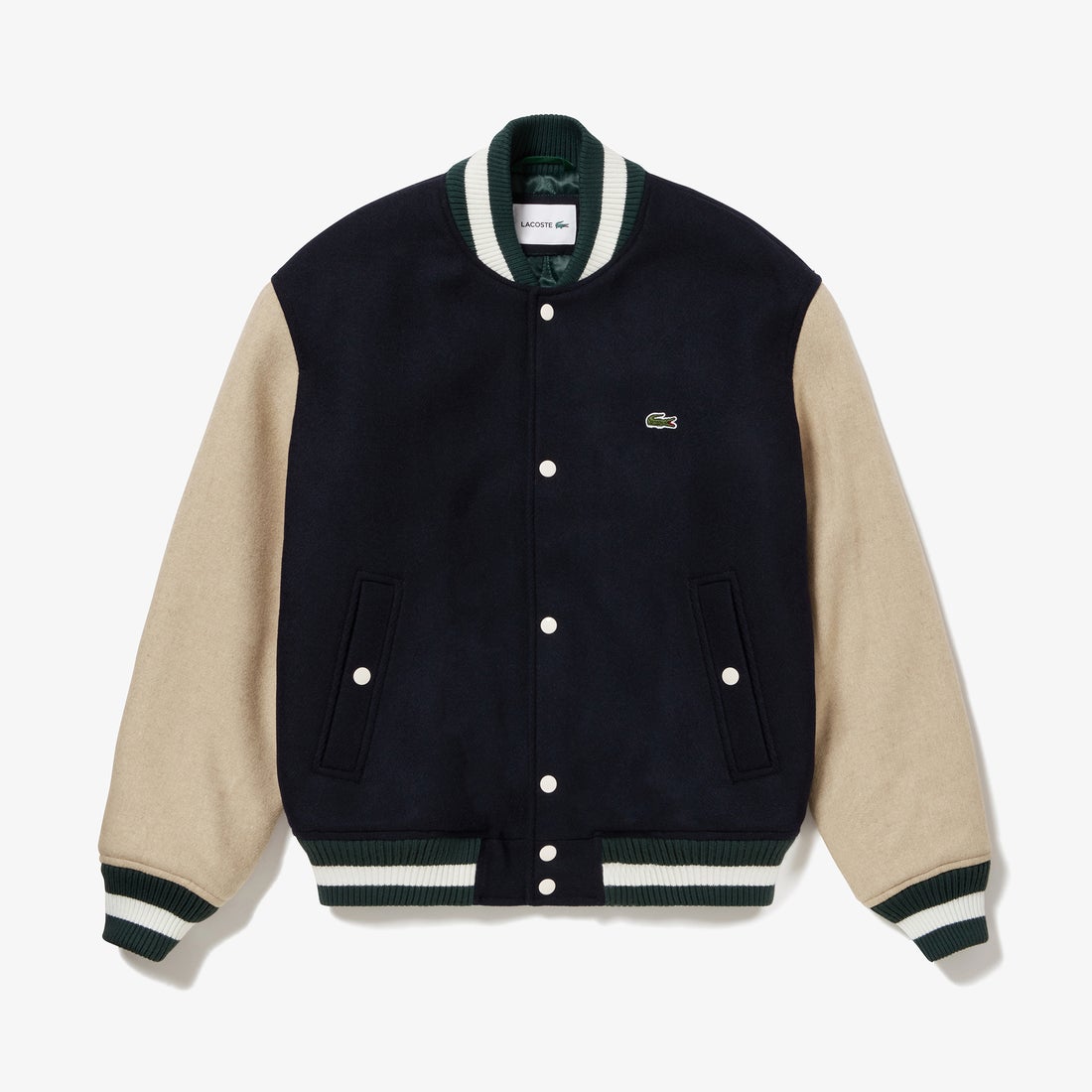 ラコステ LACOSTE ウールブレンドスタジアムジャケット （ダーク