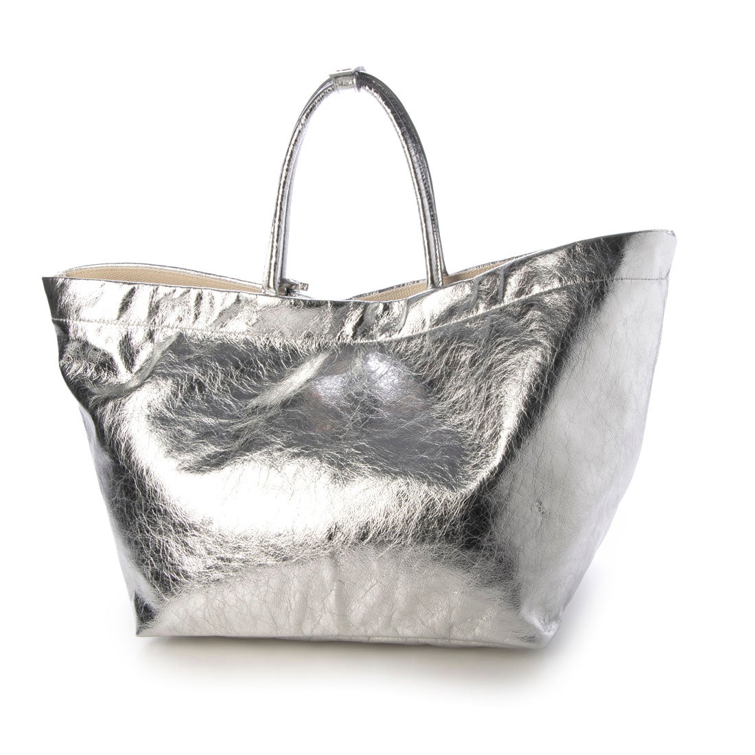 マルコ マージ MARCO MASI メタリックレザートートバッグ （シルバー