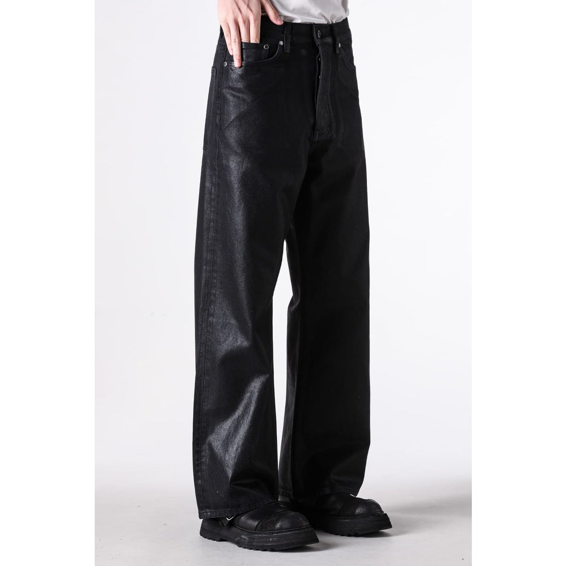 ノーメンテナンス NO MAINTENANCE BAGGY DENIM （WAXED BLACK） -FASCINATE
