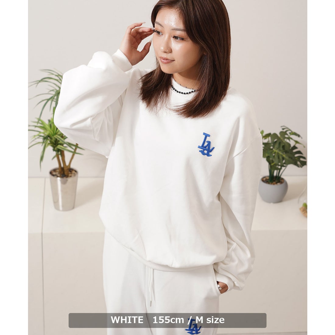 ワンフォークロージング 1111clothing LA ロゴ刺繍 ルーズ スウェット