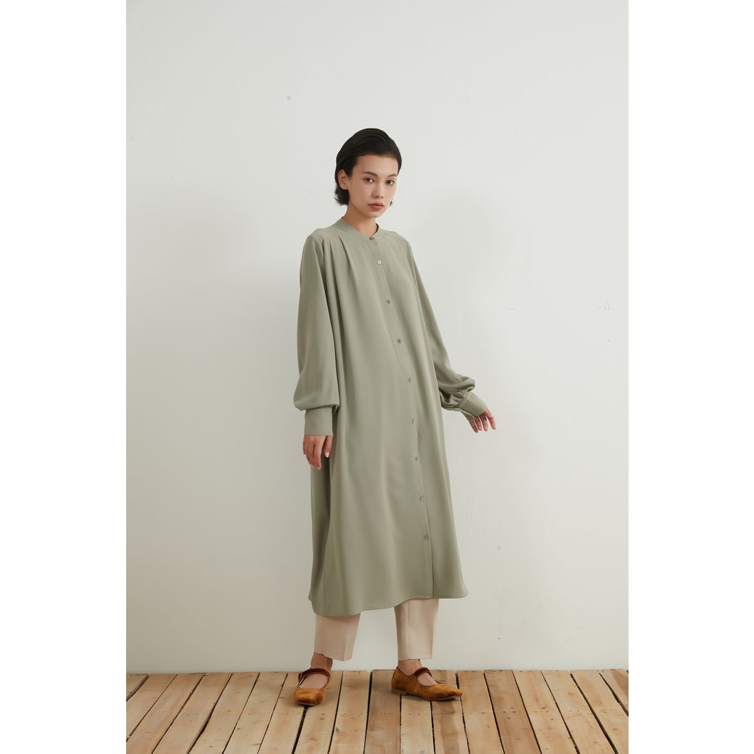 オンワンズオン On One's Own 長袖シャツワンピース・羽織り・ロング