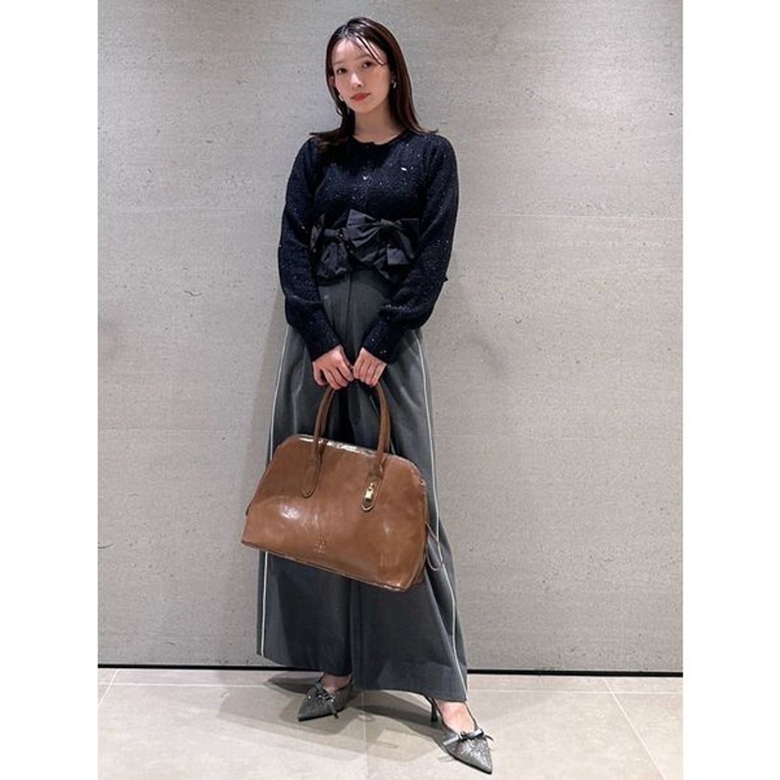 スナイデル SNIDEL リボンモチーフカーディガン （IVR） -靴