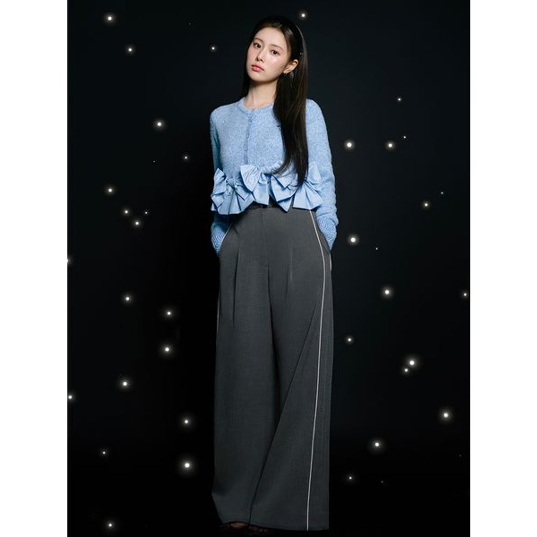 スナイデル SNIDEL リボンモチーフカーディガン （IVR） -ファッション