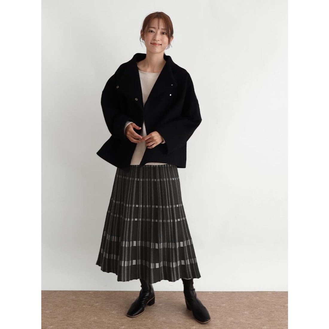 クローブ CLOVE スタンドカラーショートウールコート （ライトグレー