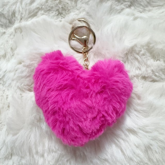 ショッピングゴー shoppinggo ファーチャーム ハート キーホルダー
