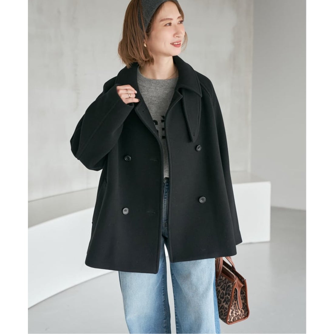 スピック＆スパン Spick & Span S160スタンドカラーショートコート