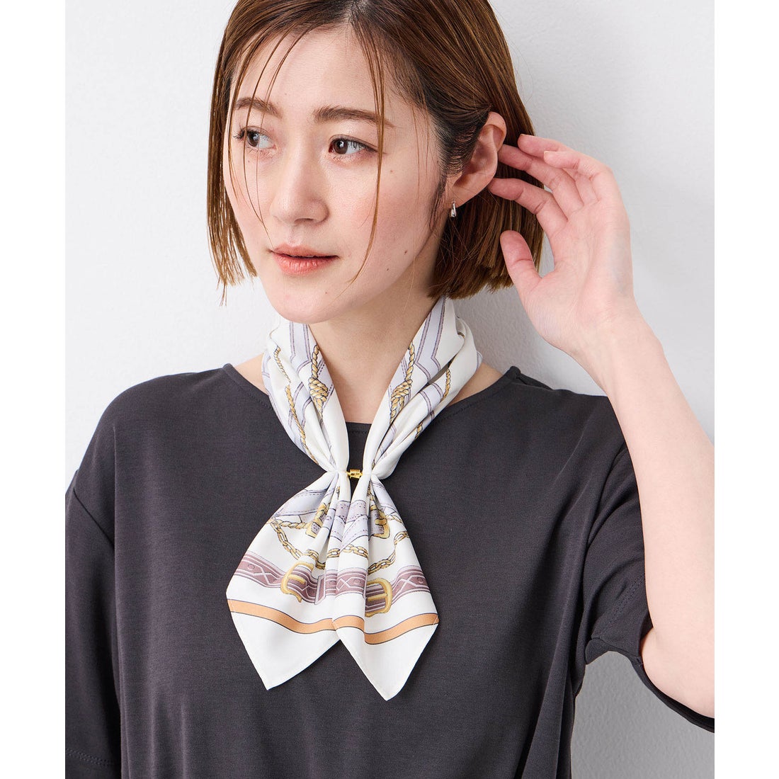 プチ オンフルール Petit Honfleur 【接触冷感】スカーフ （ネイビー