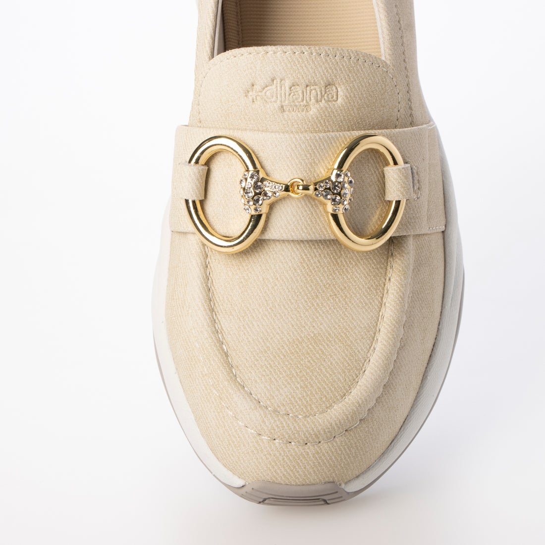 プラスダイアナ ＋diana カジュアルビットローファー （アイボリー人工