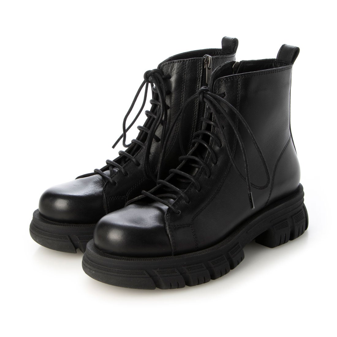 クシェリ QUSHELI ラウンドトウトラックソールモンキーブーツ